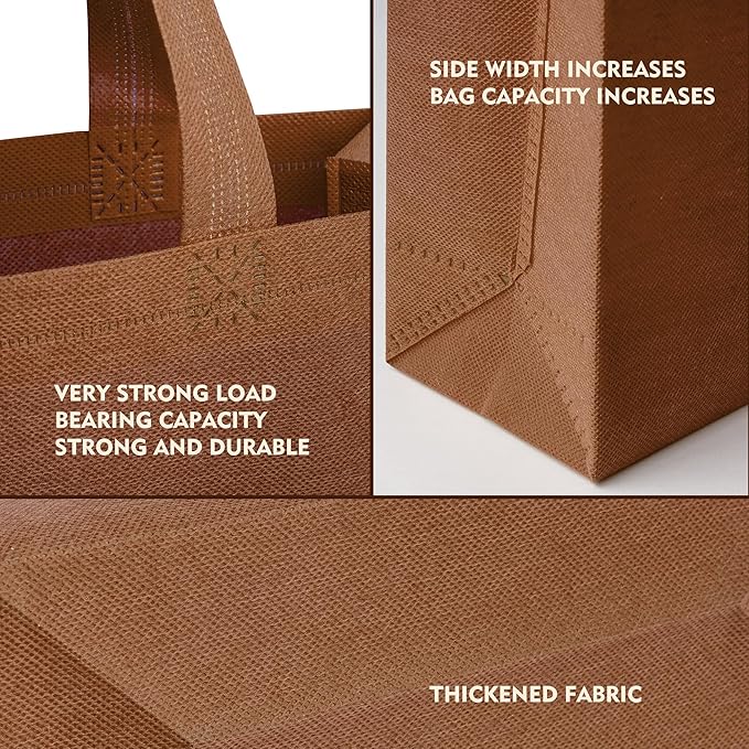 YEEHAW Custom Tote Bags 100pcs,Non-woven Bag with Logo, Custom Reusable Bags with Durable Handle, Ideal for Grocery Shopping, Gifts Wrapping & Travel