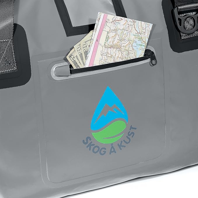 Skog Å Kust Duffelsak Heavy Duty Waterproof Duffel - Gear Bag for Sports, Travel, & More - 40L Grey