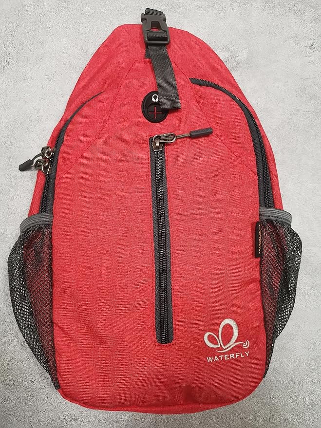WATERFLY Crossbody Sling Backpack Sling Bag Travel Hiking Chest Bag Daypack