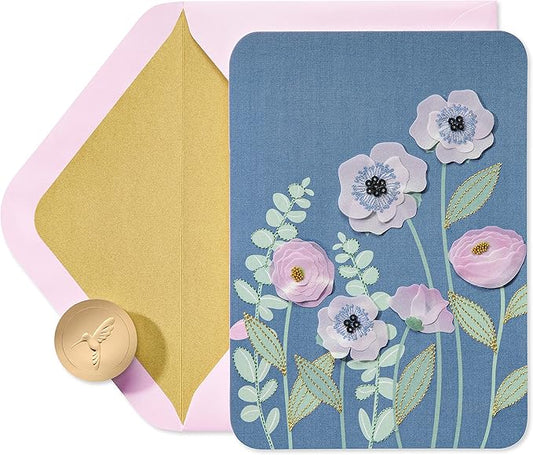 Papyrus Blank Card (Poppy Flowers)