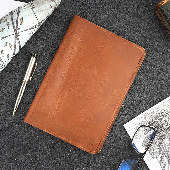 A5 Tan Leather Journal Cover 5.75x8.25 inches Refillable Journal Cover for Large Moleskine, Leather Handmade Notebook Cover A5 Diary Cover | Large Leather Journal Cover for Professionals