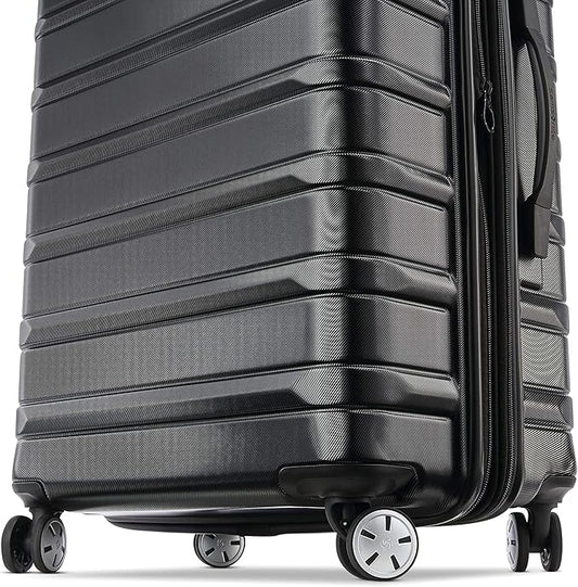 Samsonite Omni 2 Hardside Expandable Luggage with Spinner Wheels, PRO 2PC SET (CO/M), Midnight Black