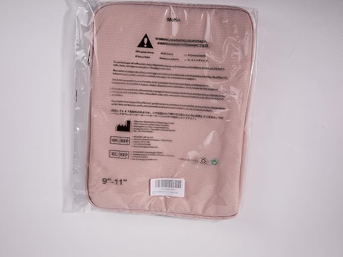 MoKo 9-11 Inch Tablet Sleeve Bag Carrying Case Fits iPad air 5 10.9" 2022,iPad Pro 11 M2 2022-2018,iPad 10th 10.9,iPad 9/8/7th Gen 10.2,iPad Air 4 10.9/Air 3 10.5,Tab S8/S9 11", Baby Pink