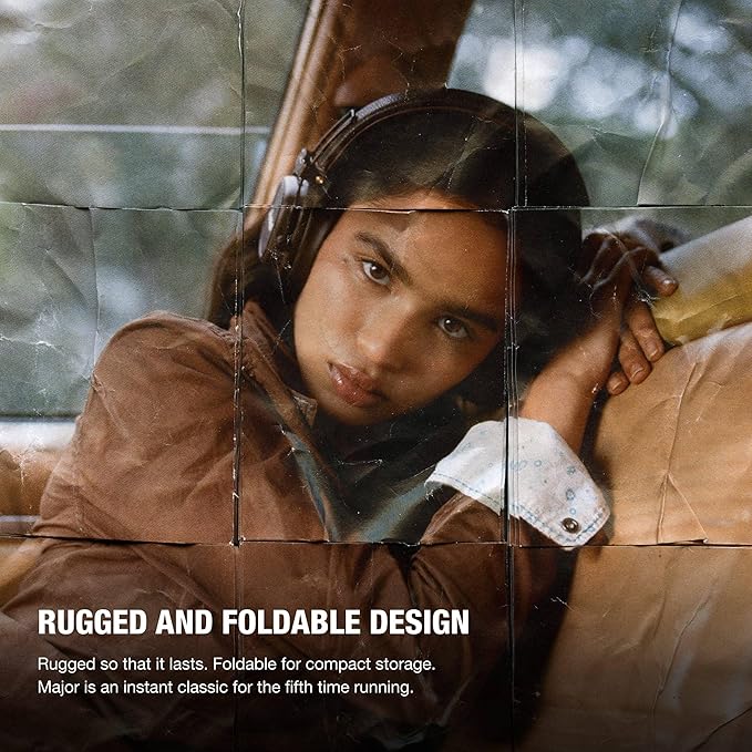 Marshall Major V On-Ear Wireless Bluetooth Headphones - Brown