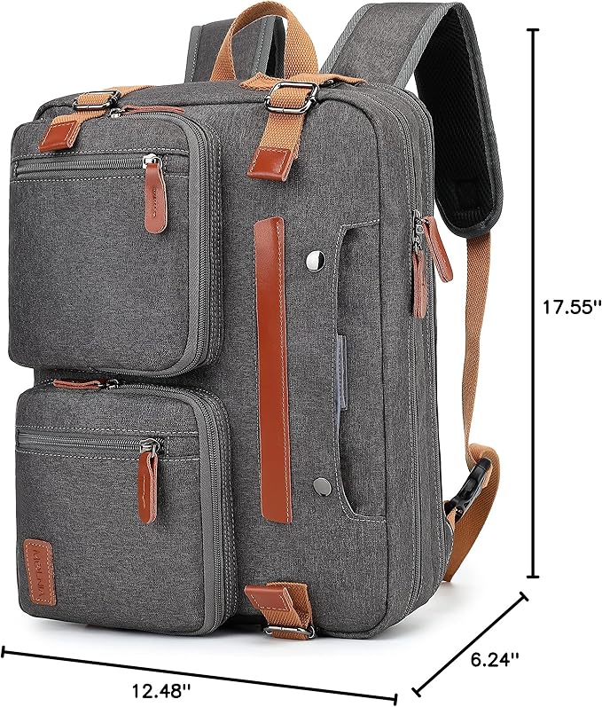 MOLNIA 15.6 inch Laptop Backpack,3 in 1 Briefcases For Men,Laptop Backpack, Messenger Bag,Computer Bags For Men Women, Dark Grey