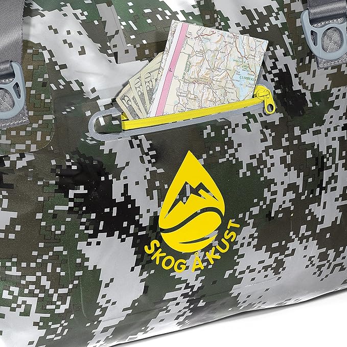 Skog Å Kust Duffelsak Heavy Duty Waterproof Duffel - Gear Bag for Sports, Travel, & More - 90L DigiCamo