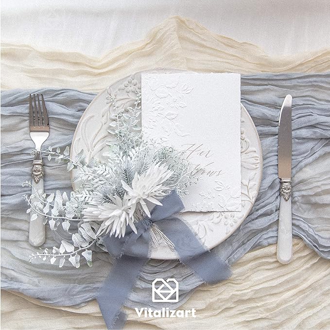 Vitalizart Pink Handmade Chiffon Silk Ribbon Fringe 1.5" x 21 Yd Blush Pink & White Frayed Edges Ribbons for Wedding Invitations Bridal Bouquets Gifts Wrapping Crafts Holiday Party Decorations